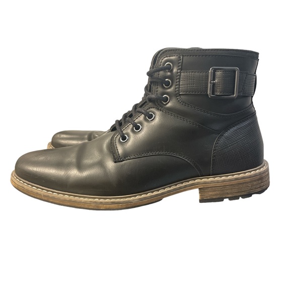 JF J.Ferrar Lagoon Mens Lace Up Black Boots - Picture 2 of 9